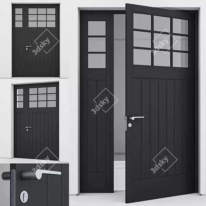Modern Aluminium Door Design 3D model image 1