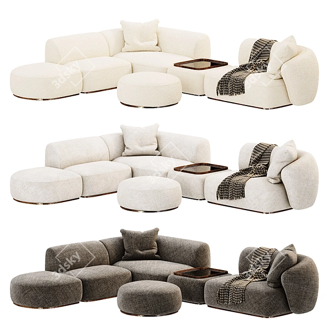 Meridiani Rene Sofa: Contemporary Elegance 3D model image 1