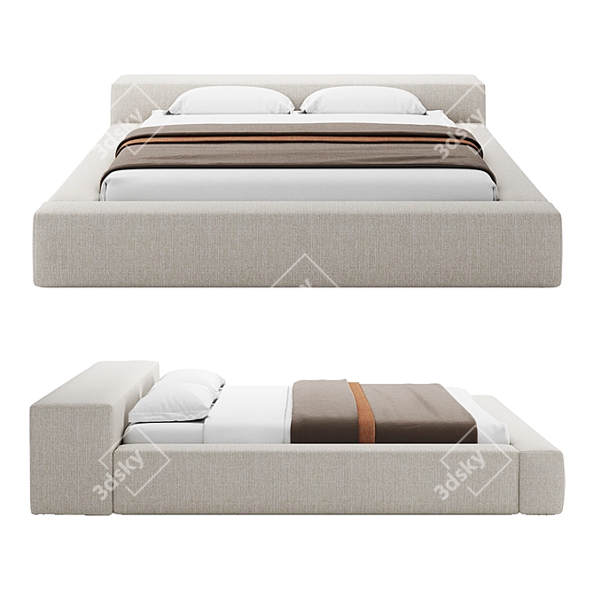 OM Casper Bed 227x270x56cm 3D model image 2