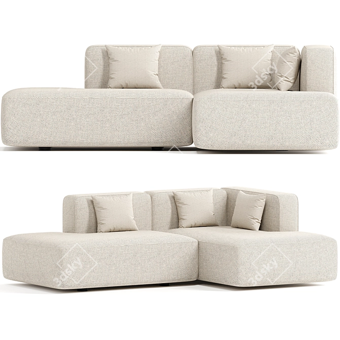 Modular Chaiselounge Sofa by Makenordic 3D model image 1