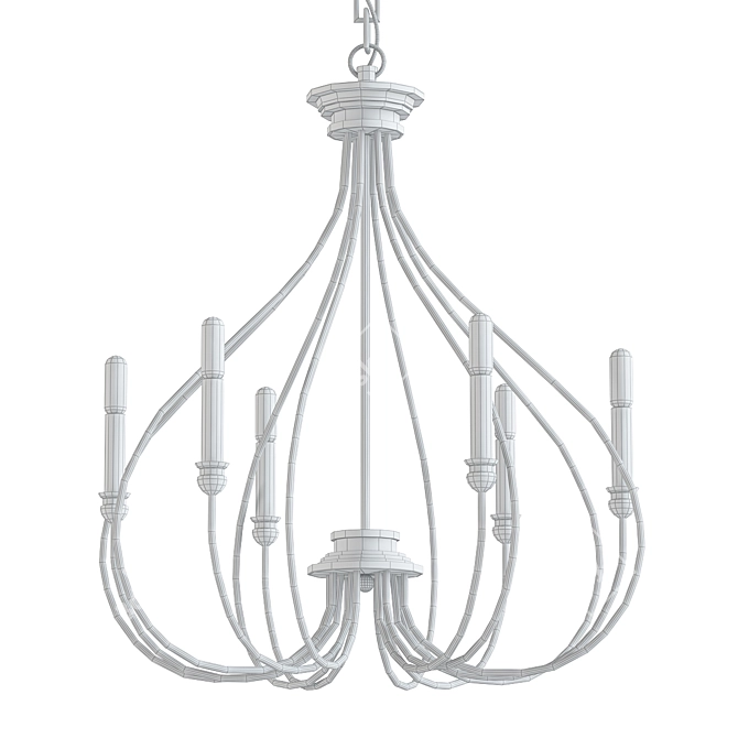 Modern Steel Grey Chandelier 3D model image 2