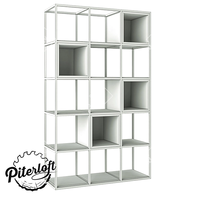 Loft Style Box Shelf 3D model image 2