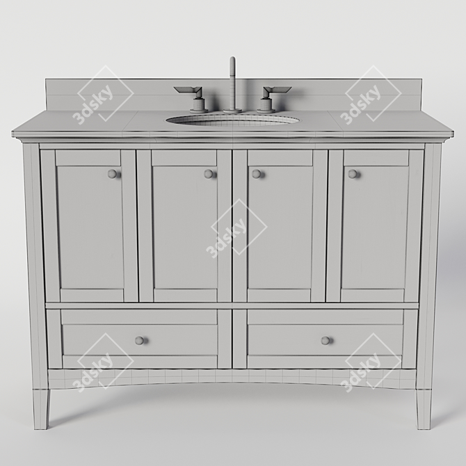 Etta Avenue Marble Top Vanity 3D model image 6