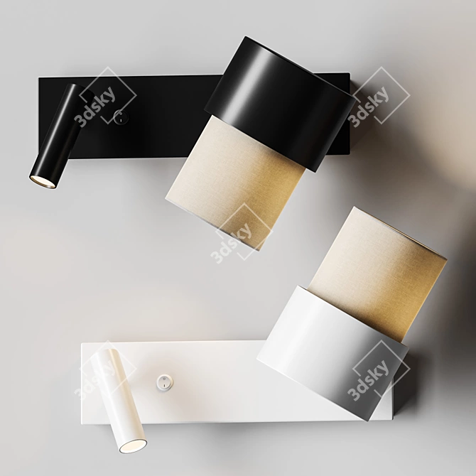 Adjustable Luxe Wall Lamp Set 3D model image 4
