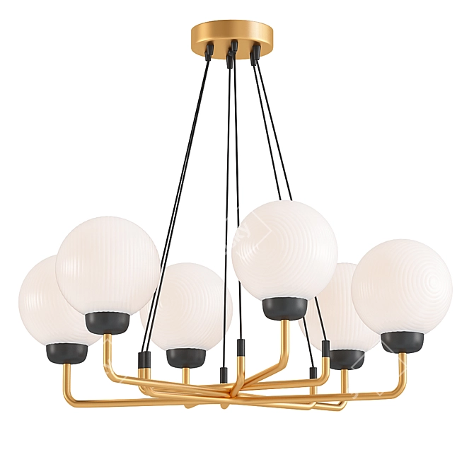 Modern Six-Ball Andresa Chandelier 3D model image 1