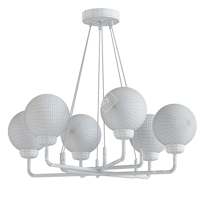 Modern Six-Ball Andresa Chandelier 3D model image 2