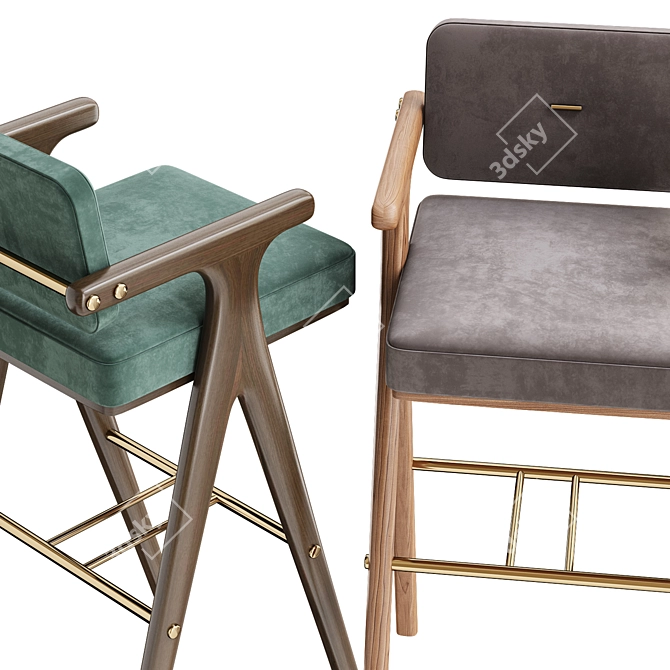Modern Millimeter Darla Bar Chair 3D model image 3