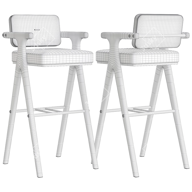 Modern Millimeter Darla Bar Chair 3D model image 5