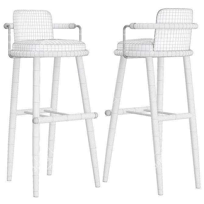 Modern Millimeter Darla Bar Chair 3D model image 11