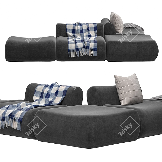 Jardan Lemmy Modular Sofa Armchair 3D model image 4