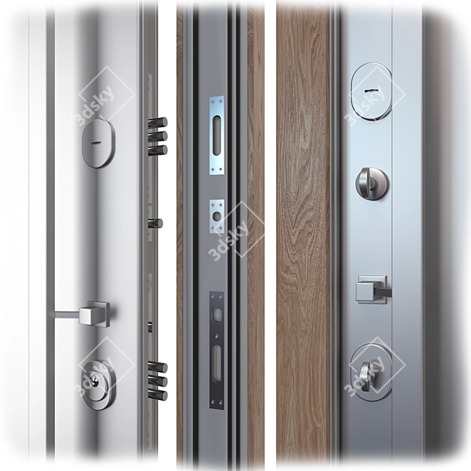 Modern Metal Entry Door Nova_024 3D model image 4
