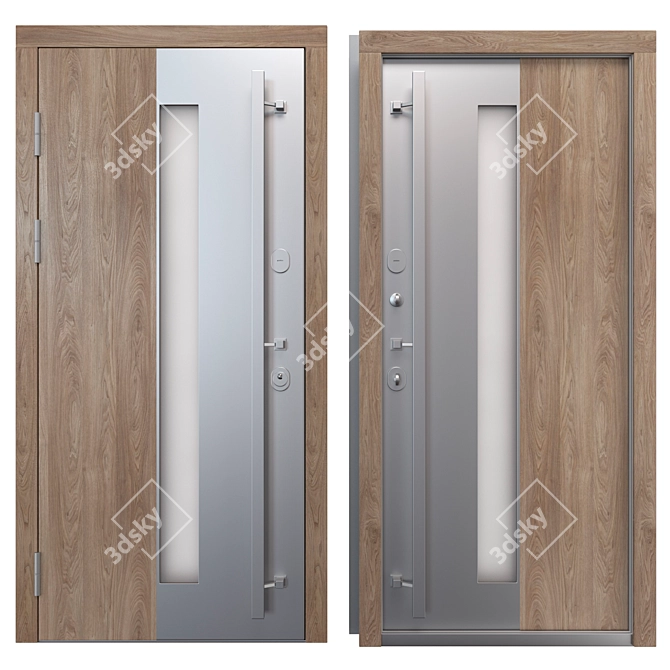 Modern Metal Entry Door Nova_024 3D model image 1