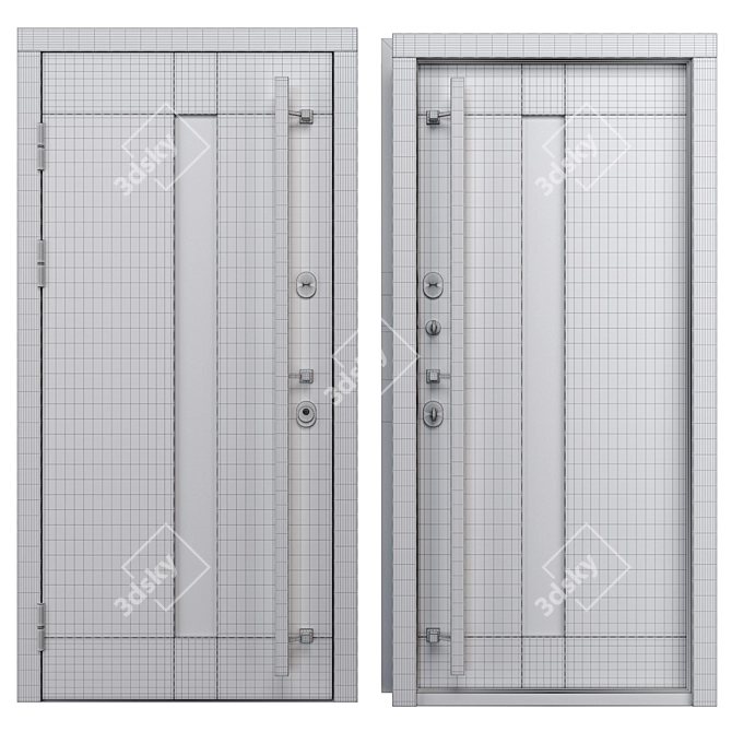 Modern Metal Entry Door Nova_024 3D model image 2