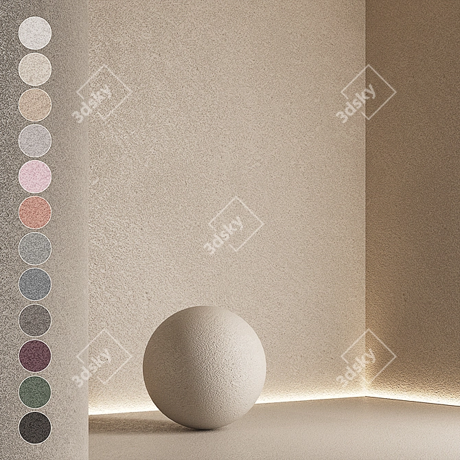 Seamless Texture Plaster Set 12 3D model image 1