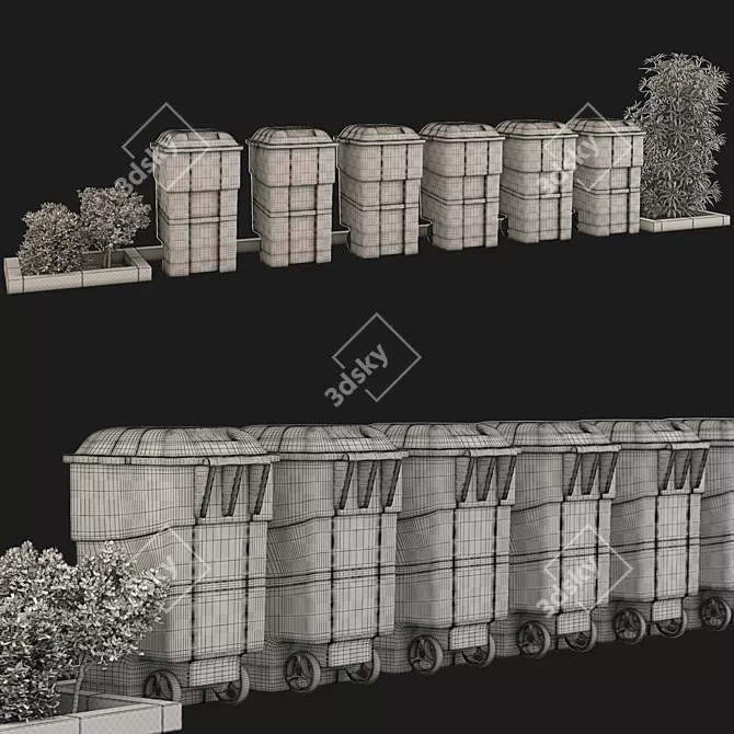 Plant-Infused Recycled Color Bins 3D model image 4