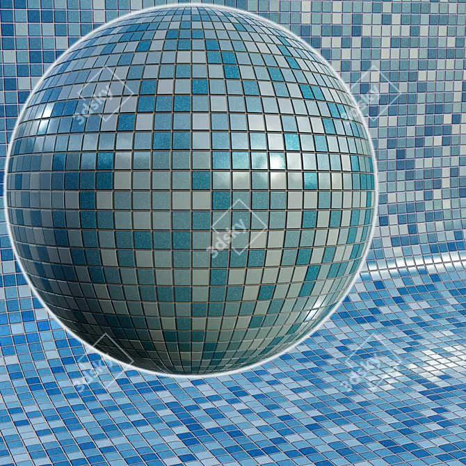 Smooth Pool Tiles PBR Material 3D model image 2
