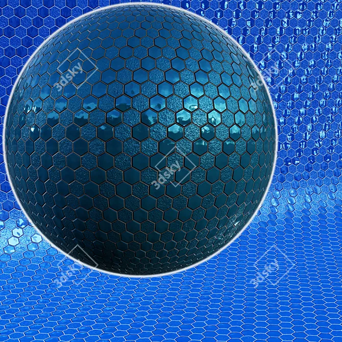 Smooth Pool Tiles PBR Material 3D model image 6