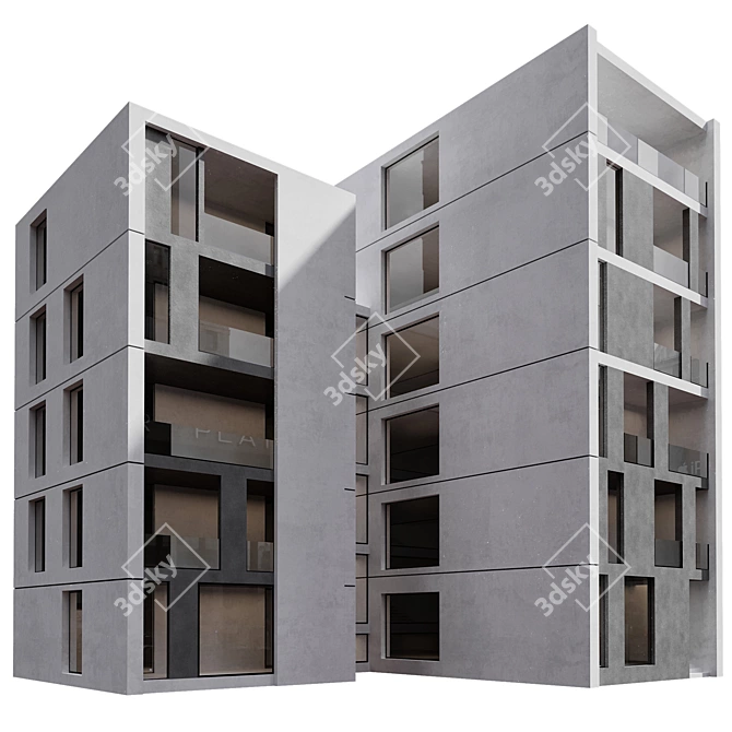 Modern Residential Complex 3D Model 3D model image 3