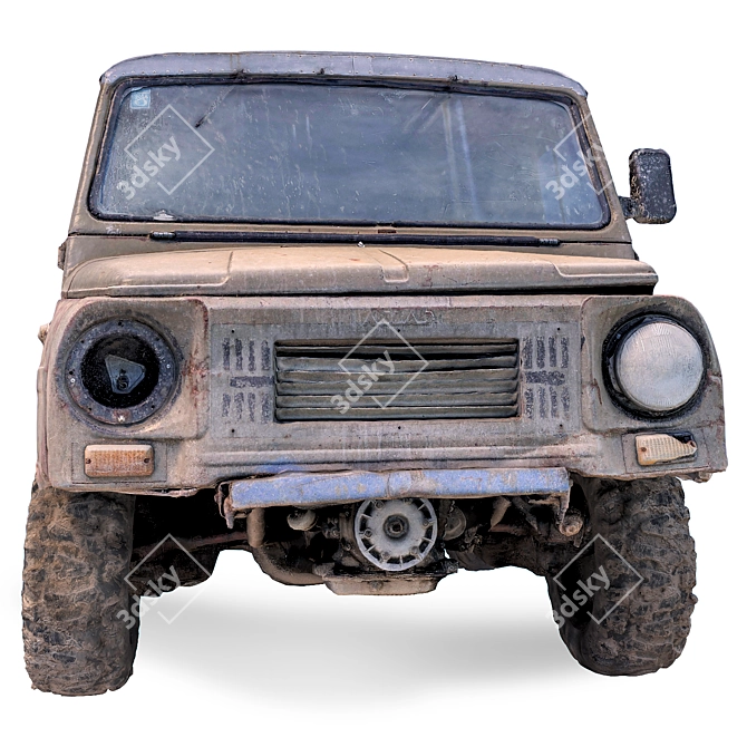 Vintage Off-Road SUV LuAZ 3D model image 2