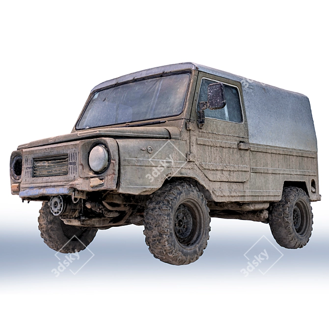 Vintage Off-Road SUV LuAZ 3D model image 5