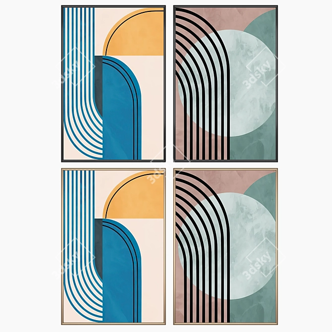 Artwork Set with Multiple Frames 3D model image 2