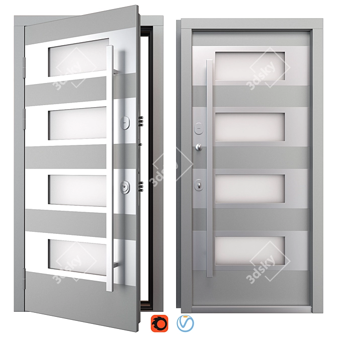 Modern Aluminum Entry Door Nova_029 3D model image 1