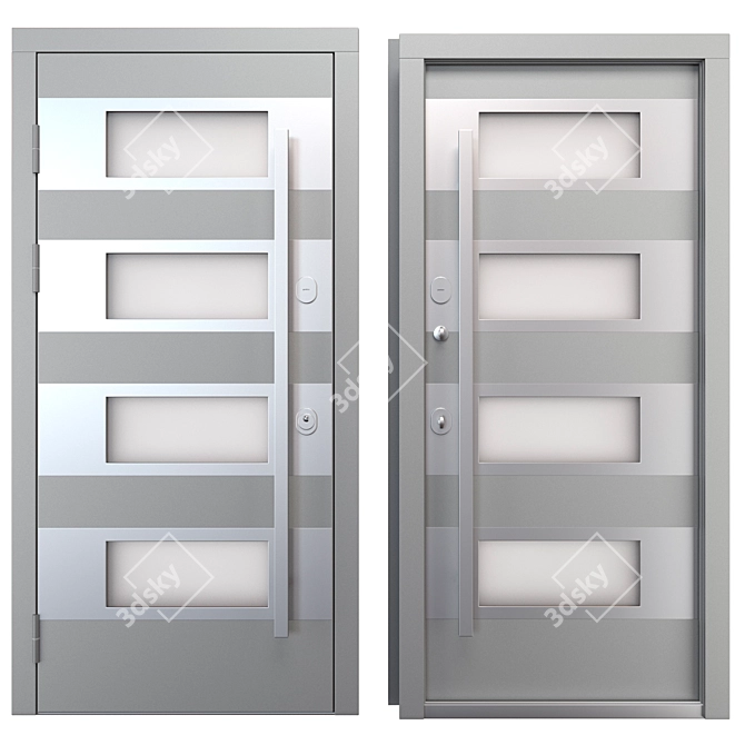 Modern Aluminum Entry Door Nova_029 3D model image 3
