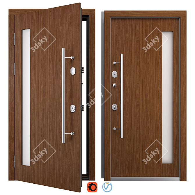Nova_039 Aluminum Entry Door 3D model image 1