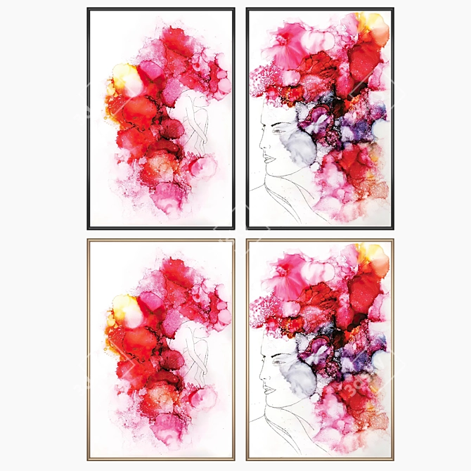  2-Piece Wall Art Set with 4 Frame Options 3D model image 2