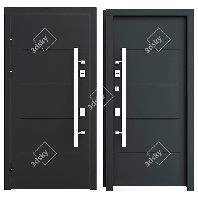  Elegant Aluminum Entry Door 3D model image 3