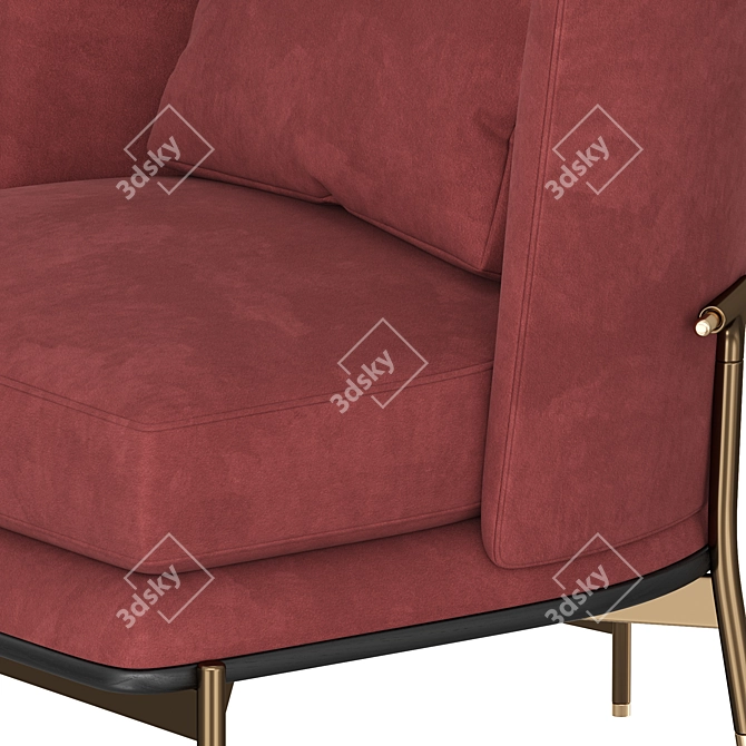 6 Color Options Modern Armchair 3D model image 4