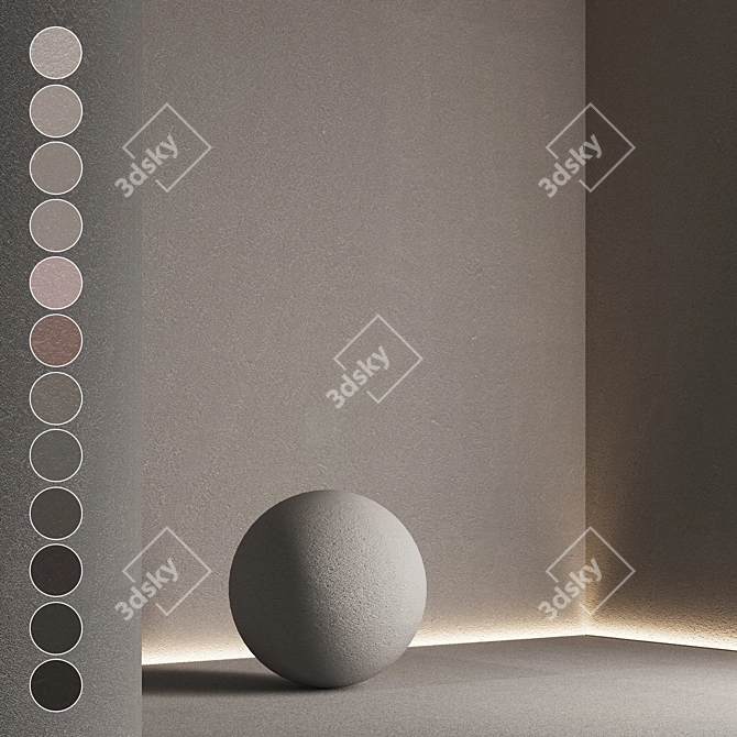 Seamless Texture Concrete Paint Set 3D model image 1