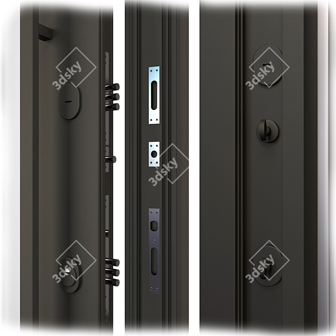 Nova 020 Aluminum Entry Door 3D model image 2