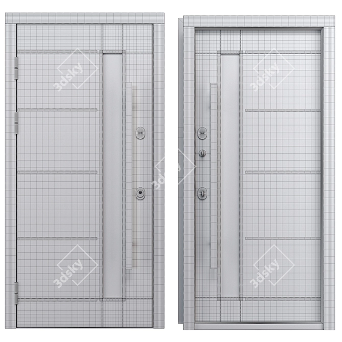 Nova 020 Aluminum Entry Door 3D model image 4