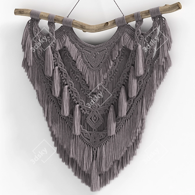 Handwoven Macrame Wall Hanging 3D model image 5