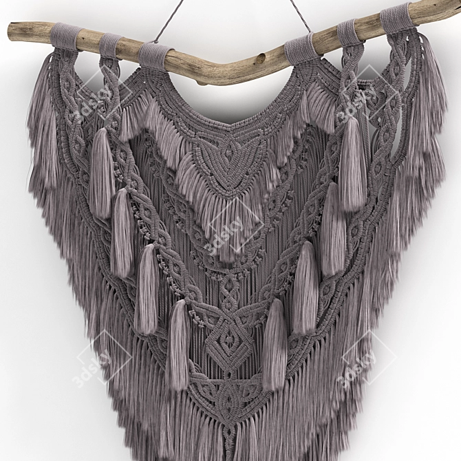 Handwoven Macrame Wall Hanging 3D model image 6