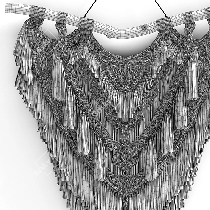 Handwoven Macrame Wall Hanging 3D model image 7