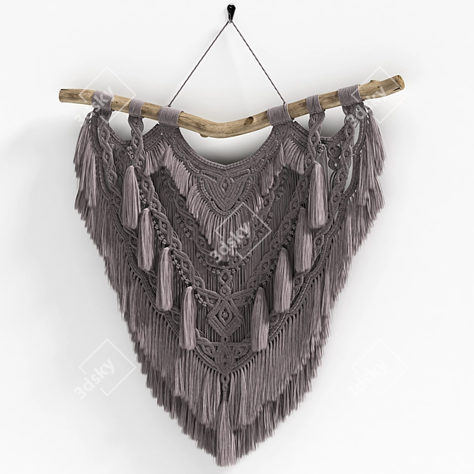 Handwoven Macrame Wall Hanging 3D model image 10