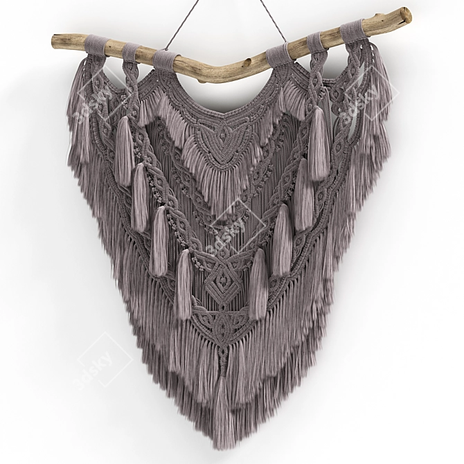 Handwoven Macrame Wall Hanging 3D model image 12