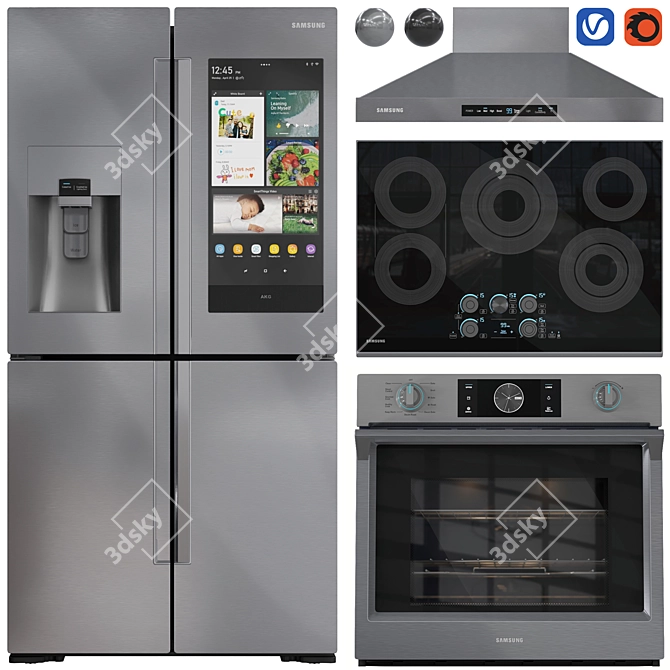 Samsung Kitchen Appliance Collection 3D model image 4