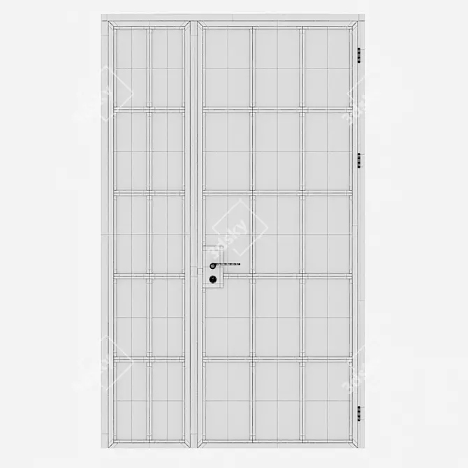 Modern Aluminium Entrance Door Model 3D model image 4