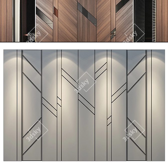  Wall Panels Set 183 3D model image 1