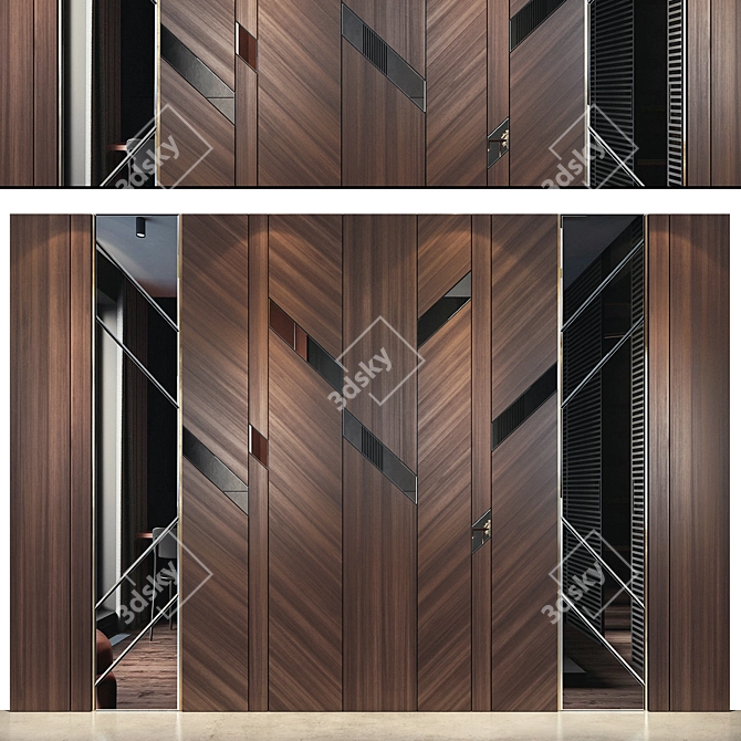  Wall Panels Set 183 3D model image 2