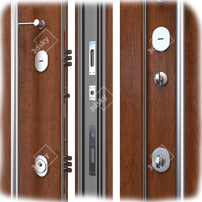Nova_025 Aluminum Entry Door 3D model image 2