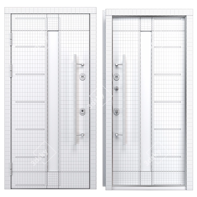 Nova_025 Aluminum Entry Door 3D model image 4