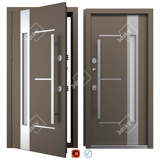 Aluminum Entry Door Nova_007 (WISNIOWSKI) 3D model image 1
