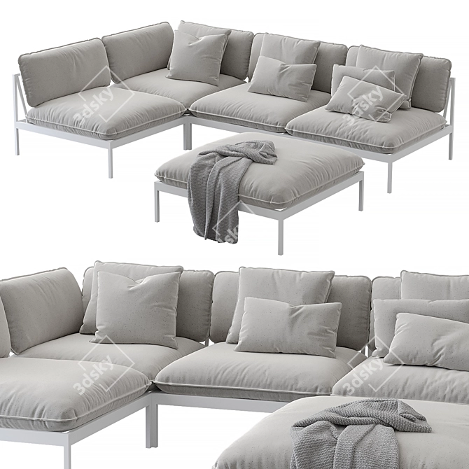 Nordic Elegance: Bonan Lounge Sofa 3D model image 4