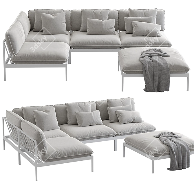 Nordic Elegance: Bonan Lounge Sofa 3D model image 9