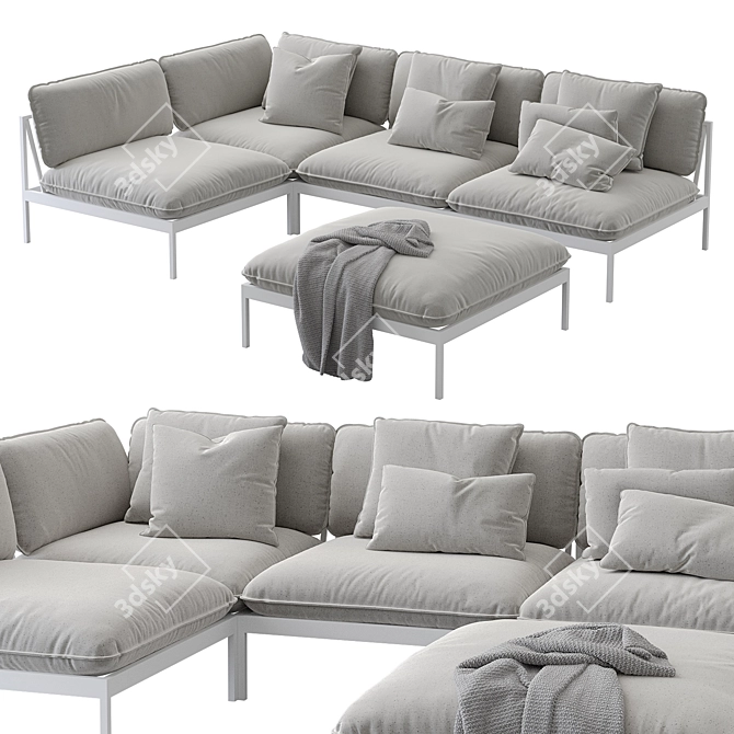 Nordic Elegance: Bonan Lounge Sofa 3D model image 19