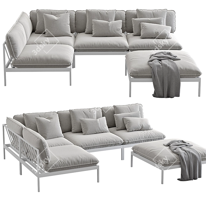Nordic Elegance: Bonan Lounge Sofa 3D model image 23